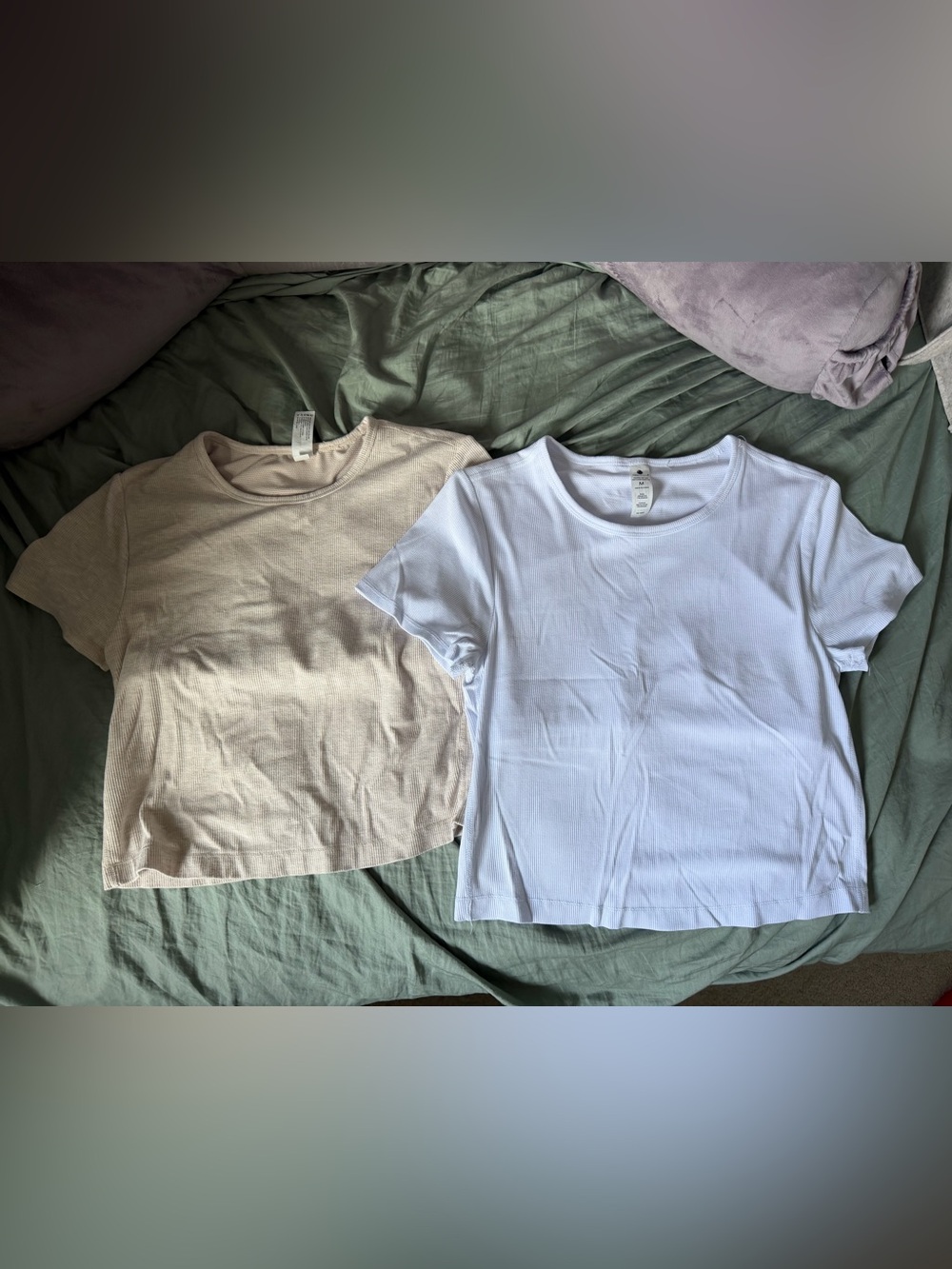 Yogalicious Heavenly Rib Tara Crop Short Sleeve Tops Lot of 2